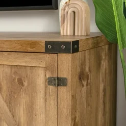 Tv Stands & Media Consoles-Kirkland's Home Barnwood Barn Doors Tv Stand Brown