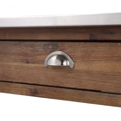 Kitchen Islands & Bar Carts-Kirkland's Home Barnwood Sonoma Stainless Steel Top Kitchen Cart Brown