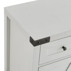 Cabinets & Sideboards-Kirkland's Home Barnwood Style Wooden Cabinet White