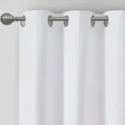 Curtains & Drapes-Kirkland's Home Basketweave Curtain Panel Set, 84 In White