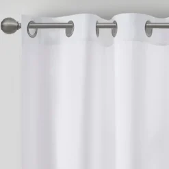 Curtains & Drapes-Kirkland's Home Basketweave Curtain Panel Set, 84 In White