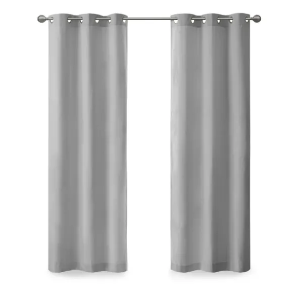 Curtains & Drapes-Kirkland's Home Basketweave Curtain Panel Set, 84 In Gray
