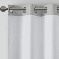 Curtains & Drapes-Kirkland's Home Basketweave Curtain Panel Set, 84 In Gray