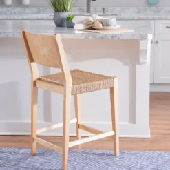 Bar Stools & Counter Height Stools-Kirkland's Home Basketweave Seat Counter Stools, Set Of 2 Tan