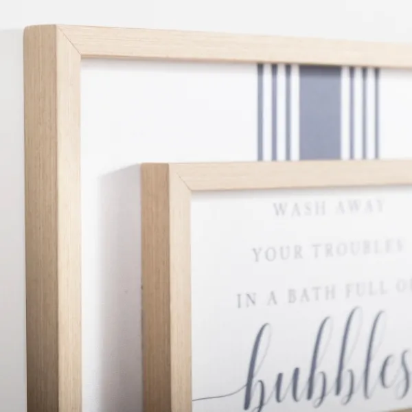 Wall Quotes & Signs-Kirkland's Home Bath Full Of Bubbles Wall Plaque White/Blue/Tan