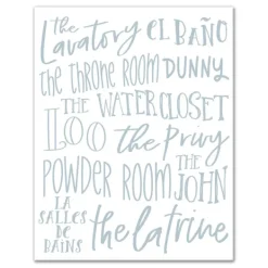 Wall Quotes & Signs-Kirkland's Home Bathroom Names Canvas Art Print White