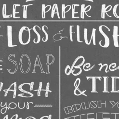 Wall Quotes & Signs-Kirkland's Home Bathroom Rules Wrapped Canvas Art Print Gray