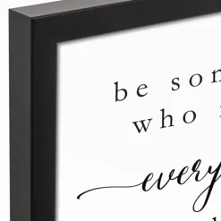 Wall Quotes & Signs-Kirkland's Home Be Somebody Framed Canvas Wall Plaque White/Black