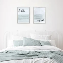 Wall Quotes & Signs-Kirkland's Home Be Still Framed Art Print Blue
