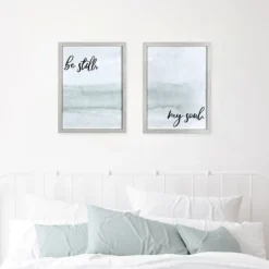 Wall Quotes & Signs-Kirkland's Home Be Still Framed Art Print Blue