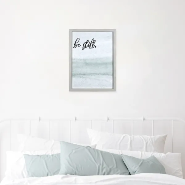Wall Quotes & Signs-Kirkland's Home Be Still Framed Art Print Blue