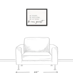 Wall Quotes & Signs-Kirkland's Home Be Warm Be Welcome Framed Canvas Art Print Ivory/Black