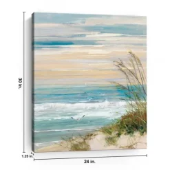 Canvas Art-Kirkland's Home Beach At Dusk Canvas Art Print, 24X30 In. Tan/Blue