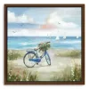 Framed Art-Kirkland's Home Beach Bike Bliss Framed Canvas Art Print Blue/White/Tan