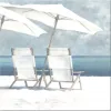 Canvas Art-Kirkland's Home Beach Chairs And Umbrella Coastal Canvas Art Print Blue