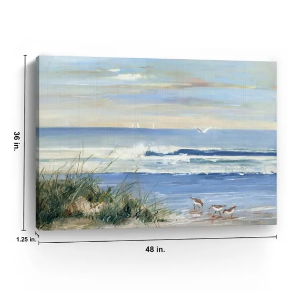 Canvas Art-Kirkland's Home Beach Combers Giclee Canvas Art Print, 48X36 In. Blue