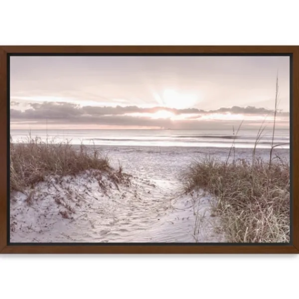 Framed Art-Kirkland's Home Beach Morning Blessing Framed Canvas Art Print White/Gray/Brown