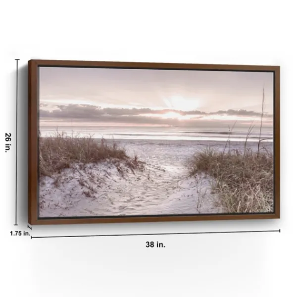 Framed Art-Kirkland's Home Beach Morning Blessing Framed Canvas Art Print White/Gray/Brown