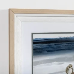 Framed Art-Kirkland's Home Beach Morning With Birds Framed Art Print Blue/Gray