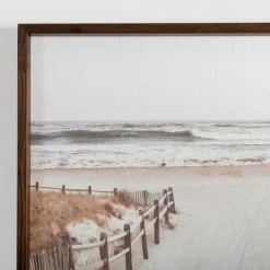Framed Art-Kirkland's Home Beach Path Framed Art Print Ivory/White/Brown