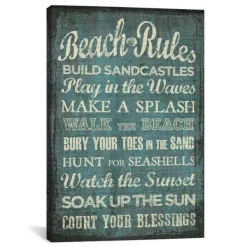 Wall Quotes & Signs-Kirkland's Home Beach Rules Canvas Art Print Blue