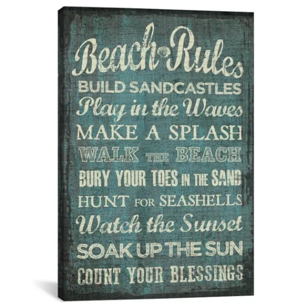 Wall Quotes & Signs-Kirkland's Home Beach Rules Canvas Art Print Blue