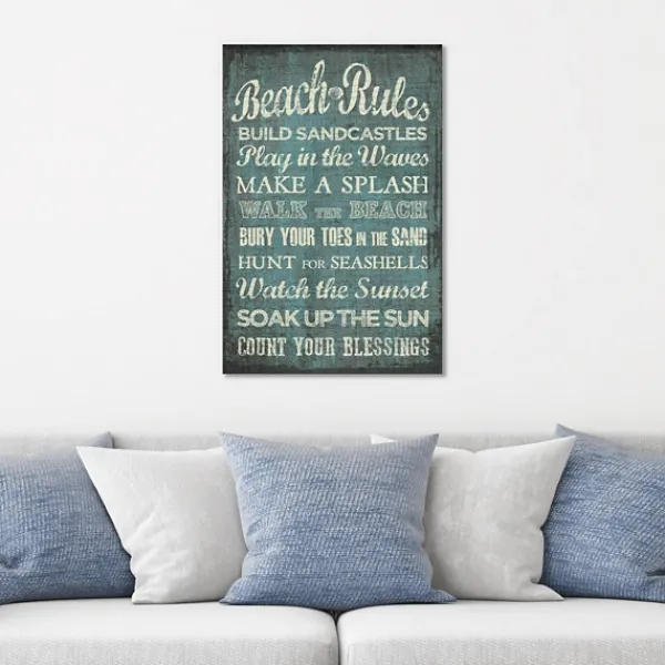 Wall Quotes & Signs-Kirkland's Home Beach Rules Canvas Art Print Blue
