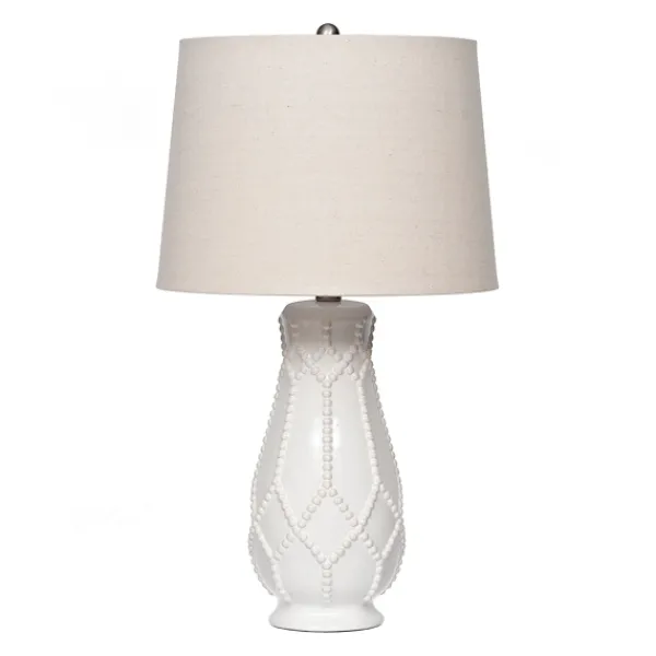 Table Lamps-Kirkland's Home Beaded Ceramic Table Lamp White