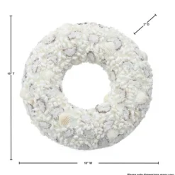 Wreaths-Kirkland's Home Beaded Seashells Wreath White