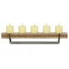 Candle Holders-Kirkland's Home Beaded Wood And Metal Base Candle Holder Brown
