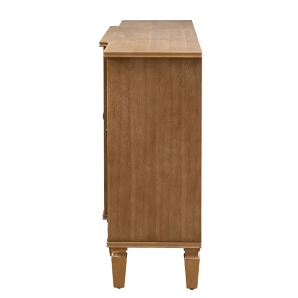 Cabinets & Sideboards-Kirkland's Home Becky Acorn Wood 4-Door Sideboard Brown
