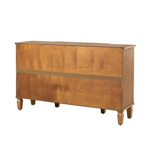 Cabinets & Sideboards-Kirkland's Home Becky Acorn Wood 4-Door Sideboard Brown