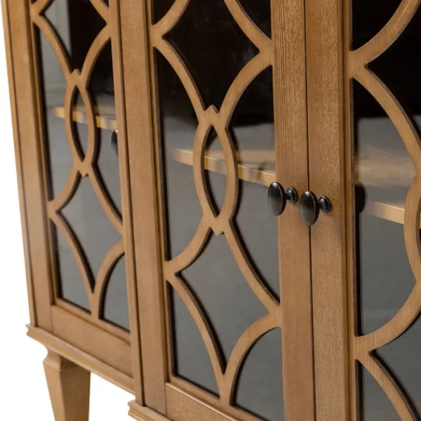 Cabinets & Sideboards-Kirkland's Home Becky Acorn Wood 4-Door Sideboard Brown