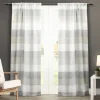 Curtains & Drapes-Kirkland's Home Becky Curtain Panel Set, 96 In. Gray