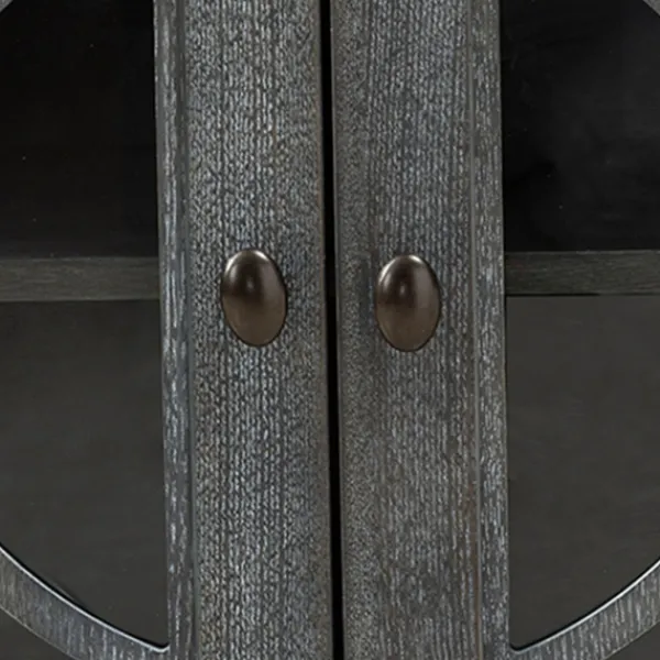 Cabinets & Sideboards-Kirkland's Home Becky Wood 4-Door Sideboard Gray