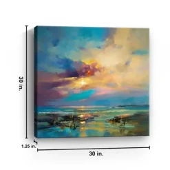 Canvas Art-Kirkland's Home Before Nightfall Canvas Art Print, 30X30 In. Blue/Yellow/Multi