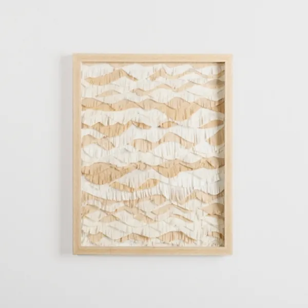 Wall Plaques-Kirkland's Home Beige And White Crinkle Paper Wall Plaque Tan/White