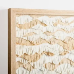 Wall Plaques-Kirkland's Home Beige And White Crinkle Paper Wall Plaque Tan/White