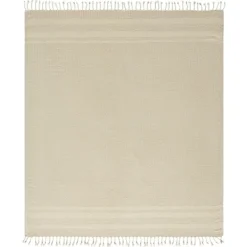 Blankets & Throws-Kirkland's Home Beige And White Stripes Cotton Throw Tan