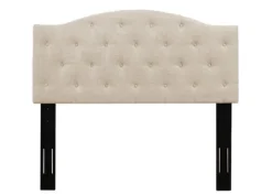 Beds & Headboards-Kirkland's Home Beige Bryne Button Tufted Full/Queen Headboard Tan