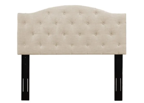 Beds & Headboards-Kirkland's Home Beige Bryne Button Tufted Full/Queen Headboard Tan