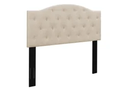 Beds & Headboards-Kirkland's Home Beige Bryne Button Tufted Full/Queen Headboard Tan