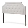 Beds & Headboards-Kirkland's Home Beige Button Tufted Scalloped Queen Headboard Ivory