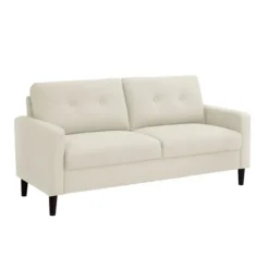 Sofas & Loveseats-Kirkland's Home Beige Button Tufted Sofa Ivory