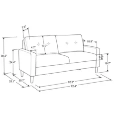 Sofas & Loveseats-Kirkland's Home Beige Button Tufted Sofa Ivory