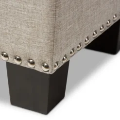 Benches & Ottomans-Kirkland's Home Beige Button-Tufted Upholstered Storage Bench Tan