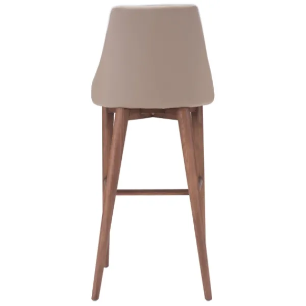 Bar Stools & Counter Height Stools-Kirkland's Home Beige Faux Leather And White Trim Bar Stool Tan