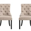 Dining Chairs-Kirkland's Home Beige Hourglass Tufted Dining Chairs, Set Of 2 Tan