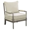 Accent Chairs-Kirkland's Home Beige Liam Turned Leg Accent Chair Ivory