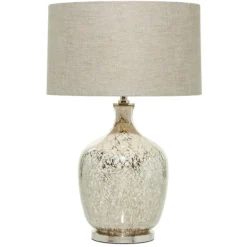 Table Lamps-Kirkland's Home Beige Marbled Mercury Glass Table Lamp Brown
